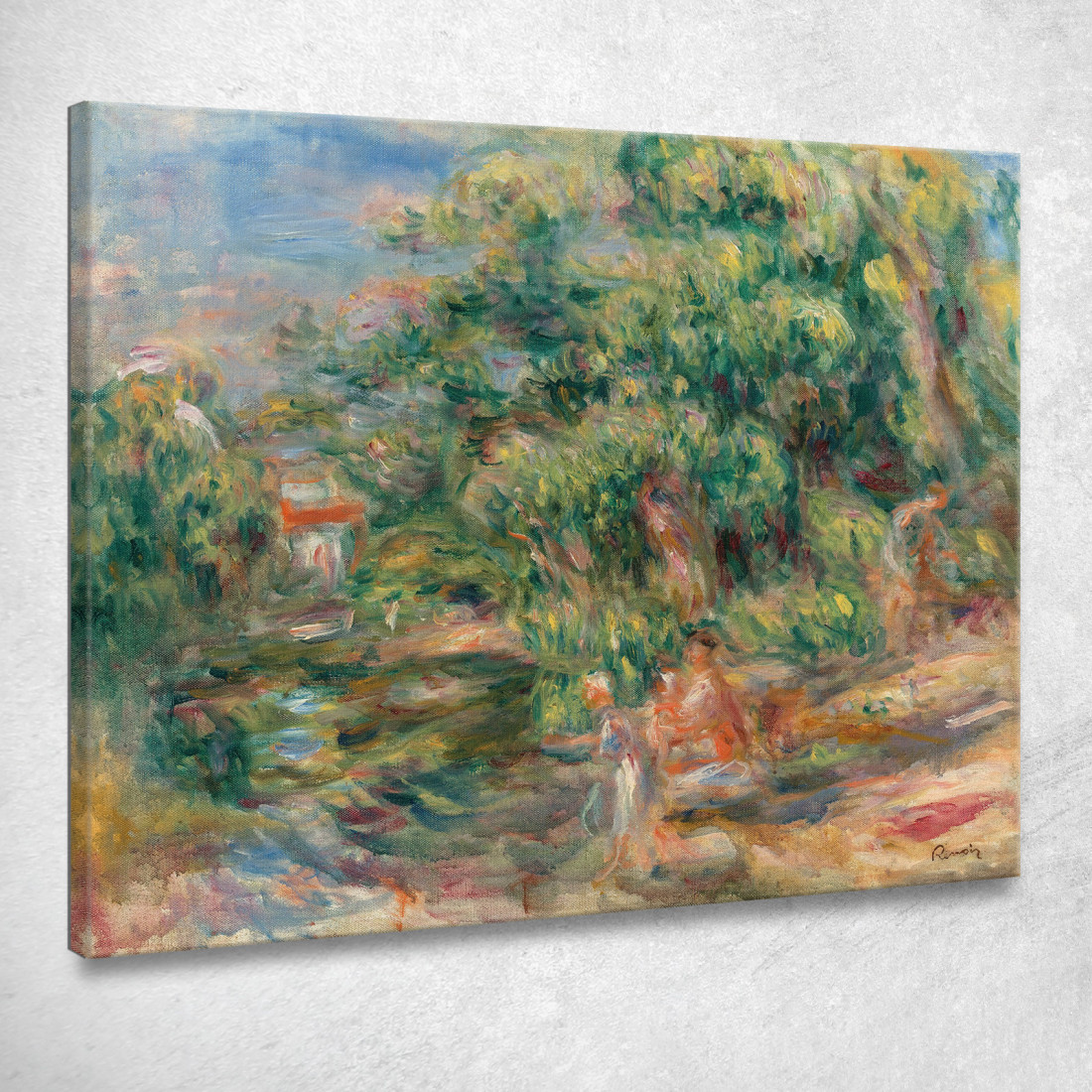 Lavandaie Sulle Rive Del Loup Pierre-Auguste Renoir par305 quadro stampato su tela Lavandaie Sulle Rive Del Loup Pierre-Auguste Renoir par305 quadro stampato su tela
