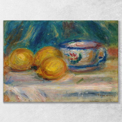 Natura Morta Tre Limoni E Una Tazza Pierre-Auguste Renoir par355 quadro stampato su tela