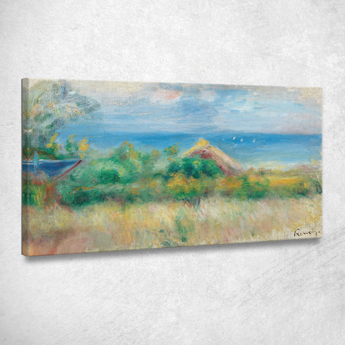 Paesaggio Con Sfondo Del Mare Pierre-Auguste Renoir par383 quadro stampato su tela Paesaggio Con Sfondo Del Mare Pierre-Auguste Renoir par383 quadro stampato su tela