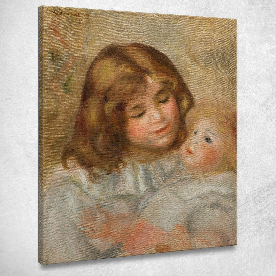 Bambina Con La Sua Bambola Pierre-Auguste Renoir par398 quadro stampato su tela