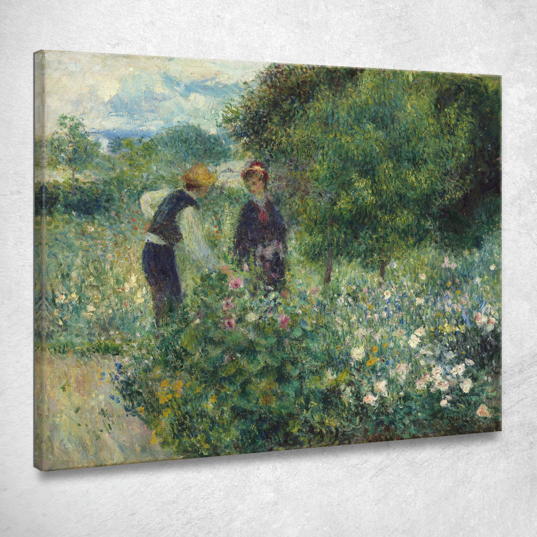 Raccogliere Fiori Pierre-Auguste Renoir par400 quadro stampato su tela Raccogliere Fiori Pierre-Auguste Renoir par400 quadro stampato su tela