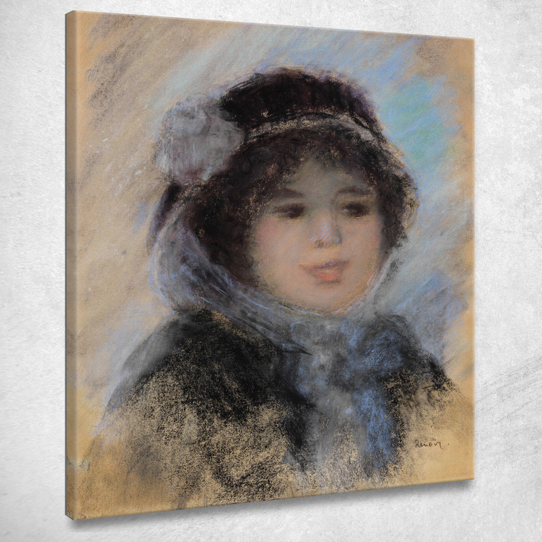 Ritratto Di Una Donna Pierre-Auguste Renoir par409 quadro stampato su tela Ritratto Di Una Donna Pierre-Auguste Renoir par409 quadro stampato su tela