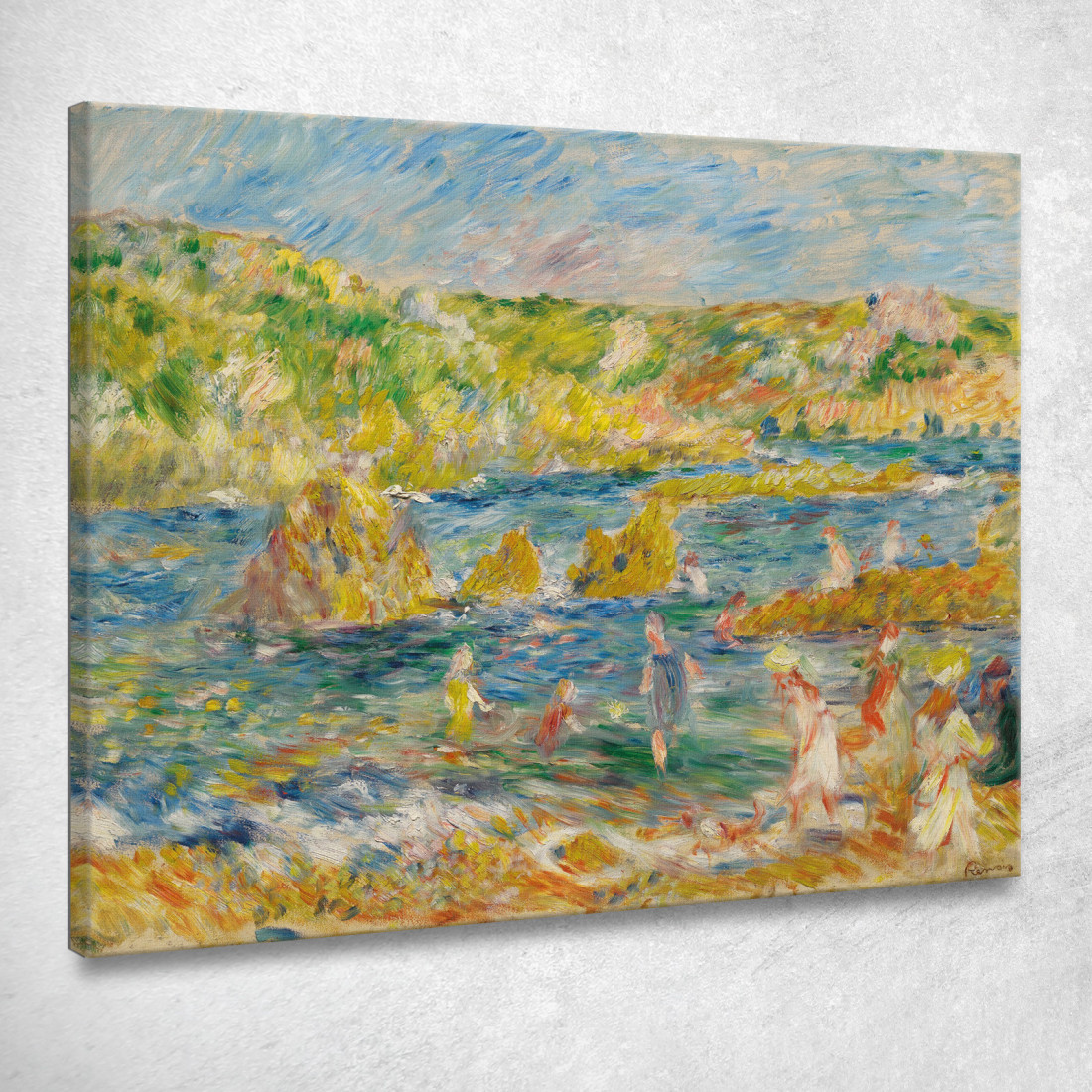 Guernsey Rocks Con Figure Sulla Spiaggia A Guernsey Pierre-Auguste Renoir par435 quadro stampato su tela Guernsey Rocks Con Figure Sulla Spiaggia A Guernsey Pierre-Auguste Renoir par435 quadro stampato su tela