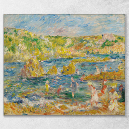 Guernsey Rocks Con Figure Sulla Spiaggia A Guernsey Pierre-Auguste Renoir par435 quadro stampato su tela