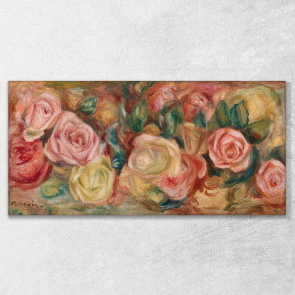 Rose Rose Pierre-Auguste Renoir par437 quadro stampato su tela