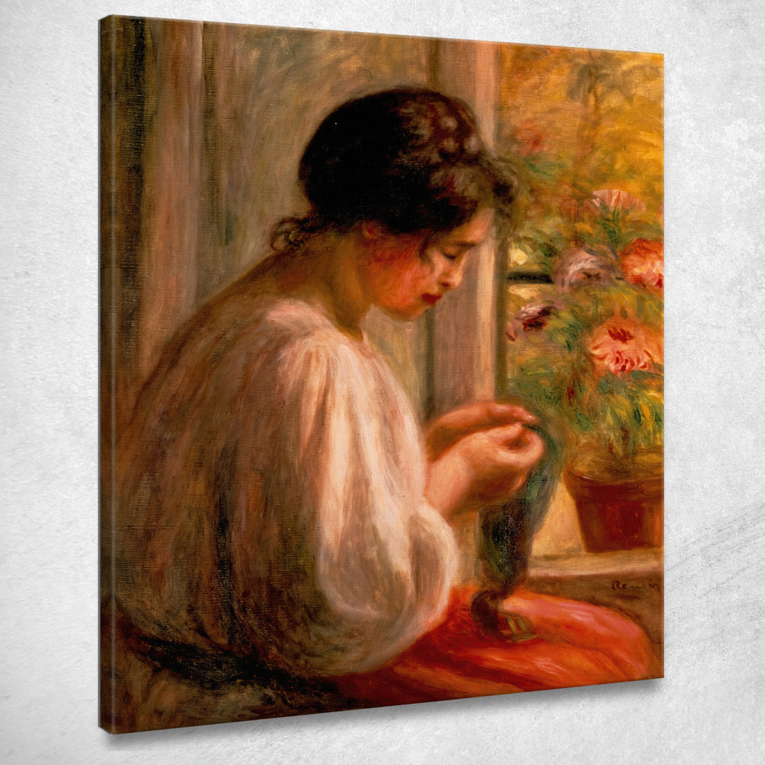 Sarta Alla Finestra Pierre-Auguste Renoir par442 quadro stampato su tela Sarta Alla Finestra Pierre-Auguste Renoir par442 quadro stampato su tela