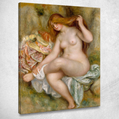 Bagnante Seduto Pierre-Auguste Renoir par444 quadro stampato su tela