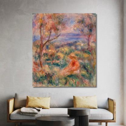 Donna Seduta Con Il Mare In Lontananza Pierre-Auguste Renoir par448 quadro stampato su tela