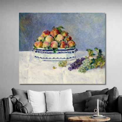 Natura Morta Con Pesche E Uva Pierre-Auguste Renoir par458 quadro stampato su tela