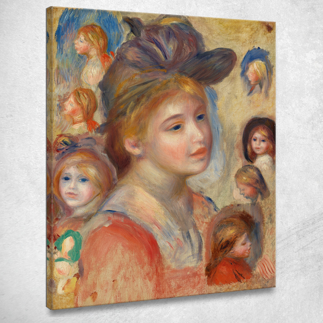 Studio Delle Teste Delle Ragazze Pierre-Auguste Renoir par462 quadro stampato su tela