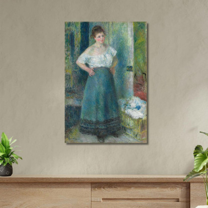 La Lavandaia Pierre-Auguste Renoir par472 quadro stampato su tela