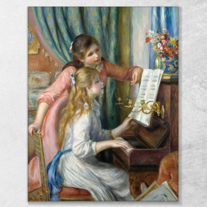 Due Giovani Ragazze Al Pianoforte Pierre-Auguste Renoir par487 quadro stampato su tela