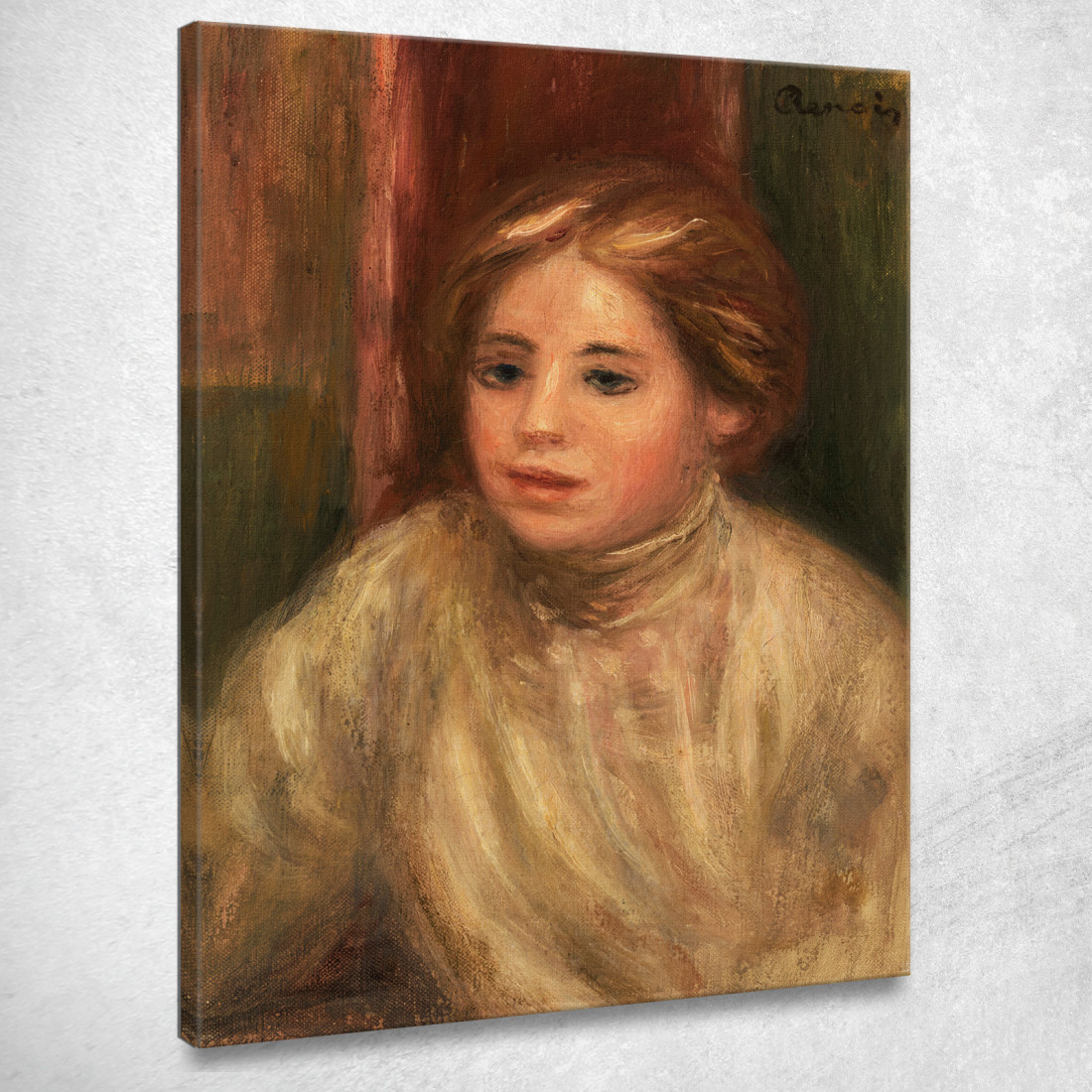 Testa Di Donna Bionda Pierre-Auguste Renoir par489 quadro stampato su tela