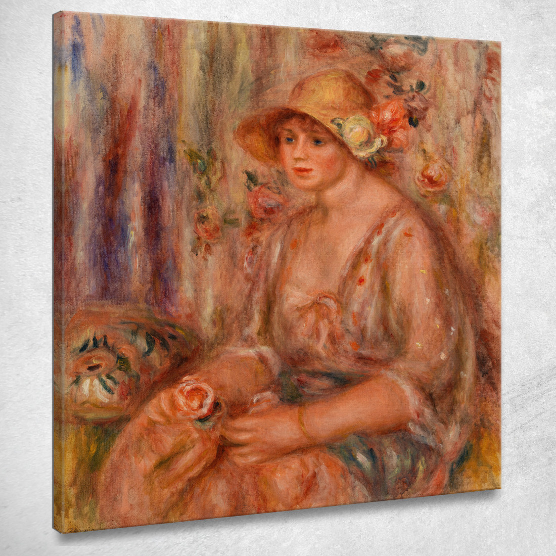 Donna In Abito Di Mussola Pierre-Auguste Renoir par512 quadro stampato su tela