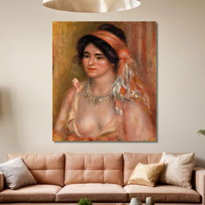 Donna Con Capelli Neri Pierre-Auguste Renoir par518 quadro stampato su tela