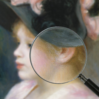 Giovane Ragazza Con Un Cappello Rosa E Nero Pierre-Auguste Renoir par525 quadro stampato su tela