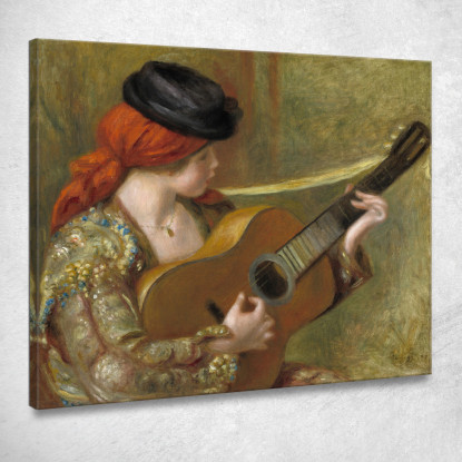 Giovane Donna Spagnola Con Una Chitarra Pierre-Auguste Renoir par528 quadro stampato su tela