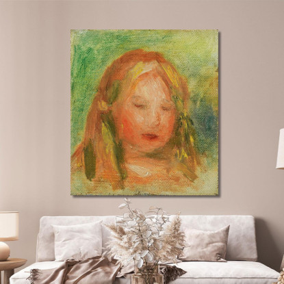 Studio Sulla Testa Di Coco Child Pierre-Auguste Renoir par538 quadro stampato su tela