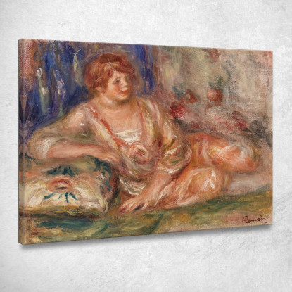 Andrée In Rosa Sdraiata Pierre-Auguste Renoir par540 quadro stampato su tela