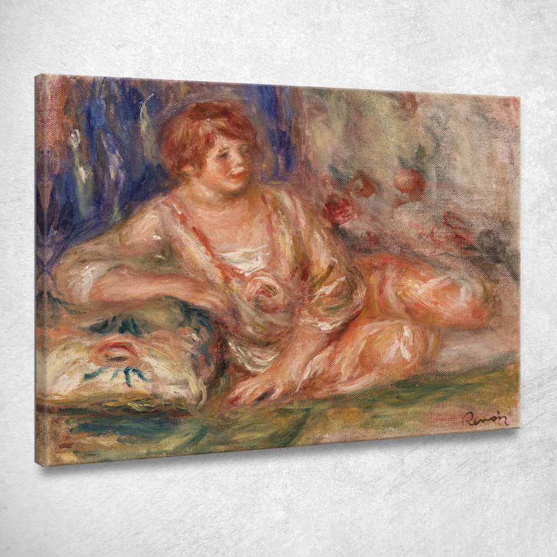 Andrée In Rosa Sdraiata Pierre-Auguste Renoir par540 quadro stampato su tela Andrée In Rosa Sdraiata Pierre-Auguste Renoir par540 quadro stampato su tela