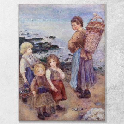 Pescatori Di Cozze A Berneval Pierre-Auguste Renoir par580 quadro stampato su tela