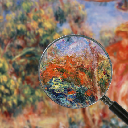 Donna In Rosso In Un Paesaggio Pierre-Auguste Renoir par614 quadro stampato su tela