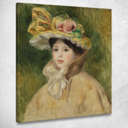 Donna Con Capeline Pierre-Auguste Renoir par617 quadro stampato su tela