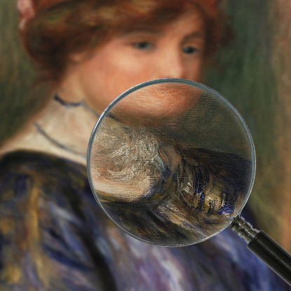 Giovane Donna In Busto Blu Pierre-Auguste Renoir par622 quadro stampato su tela