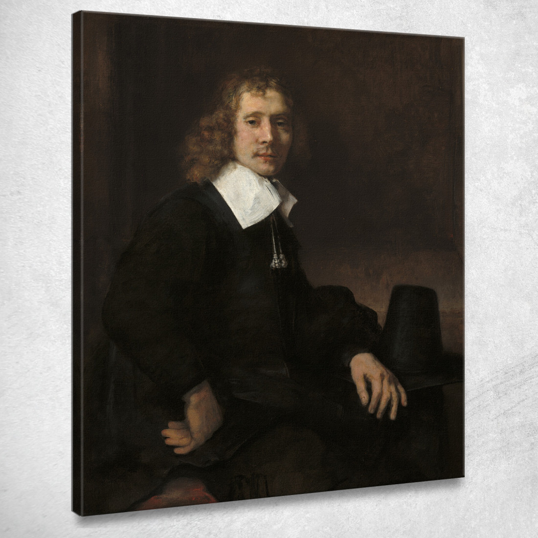 Un Giovane Seduto A Un Tavolo Rembrandt van Rijn rvr7 quadro stampato su tela Un Giovane Seduto A Un Tavolo Rembrandt van Rijn rvr7 quadro stampato su tela