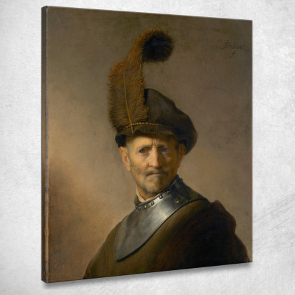 Un Vecchio In Costume Militare Rembrandt van Rijn rvr20 quadro stampato su tela