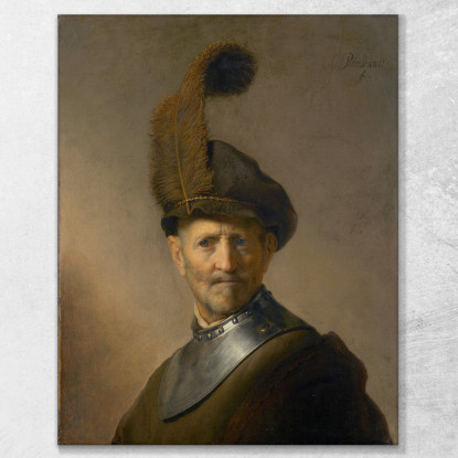 Un Vecchio In Costume Militare Rembrandt van Rijn rvr20 quadro stampato su tela