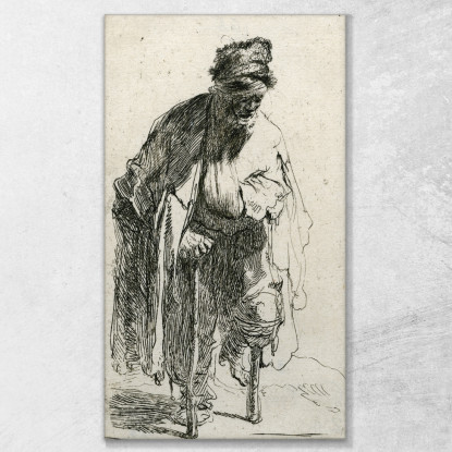 Mendicante Con Una Gamba Di Legno Rembrandt van Rijn rvr24 quadro stampato su tela