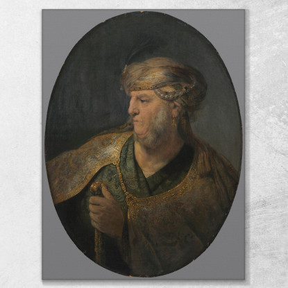 Busto Maschile In Costume Orientale Rembrandt van Rijn rvr29 quadro stampato su tela