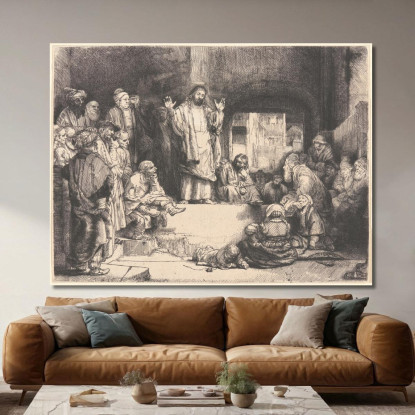 La Predicazione Di Cristo Rembrandt van Rijn rvr42 quadro stampato su tela