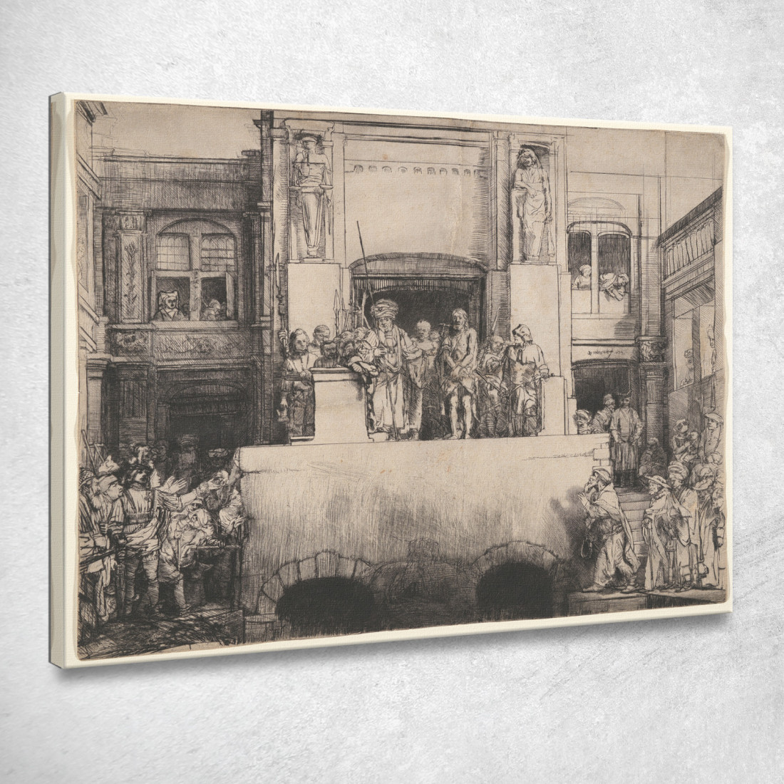Cristo Presentato Al Popolo Rembrandt van Rijn rvr43 quadro stampato su tela Cristo Presentato Al Popolo Rembrandt van Rijn rvr43 quadro stampato su tela