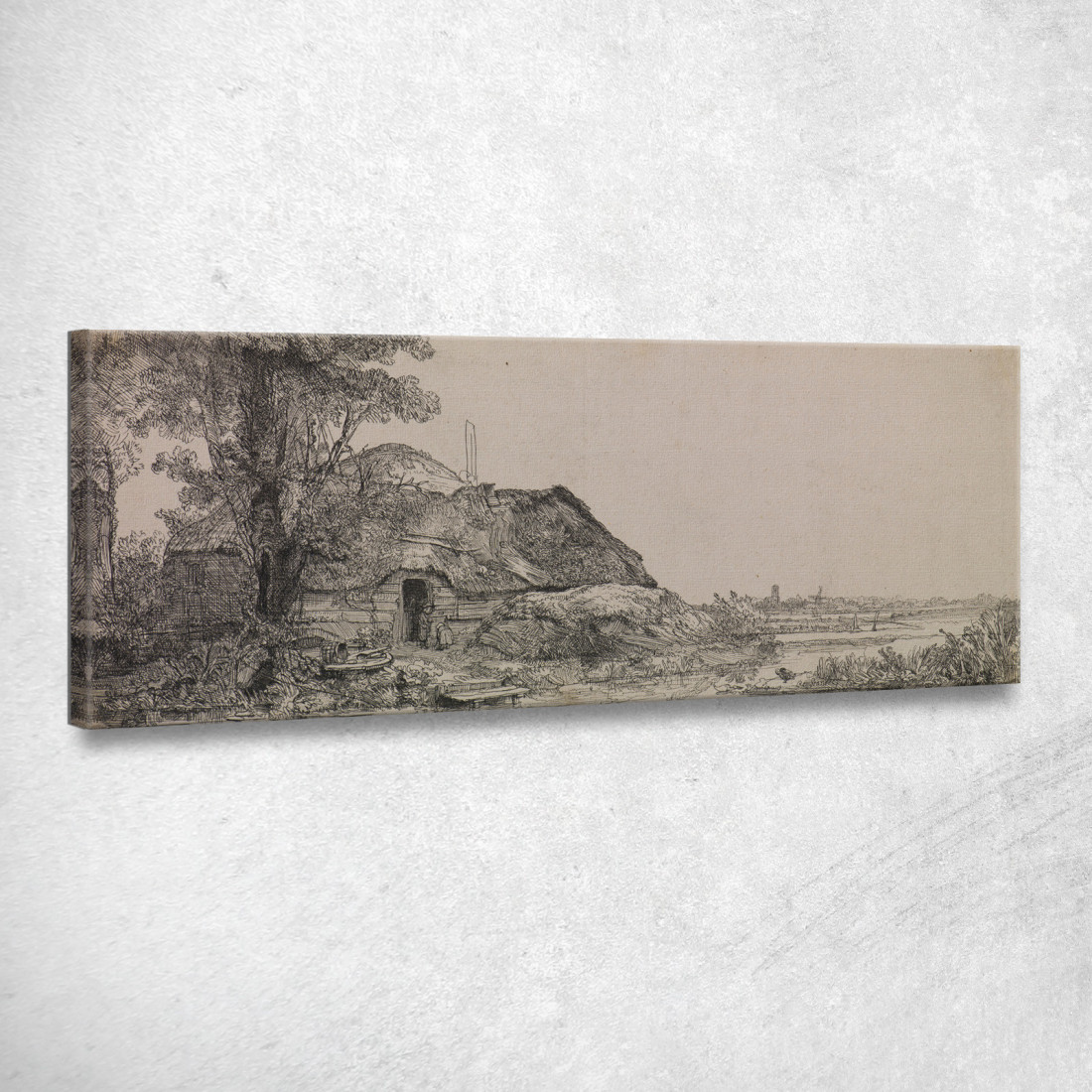 Paesaggio Con Una Casetta E Un Grande Albero Rembrandt van Rijn rvr76 quadro stampato su tela Paesaggio Con Una Casetta E Un Grande Albero Rembrandt van Rijn rvr76 quadro stampato su tela