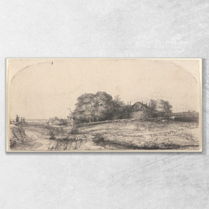 Paesaggio Con Fienile E Gregge Di Pecore Rembrandt van Rijn rvr78 quadro stampato su tela
