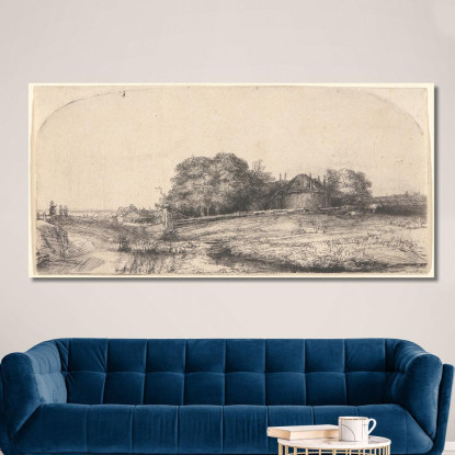 Paesaggio Con Fienile E Gregge Di Pecore Rembrandt van Rijn rvr78 quadro stampato su tela