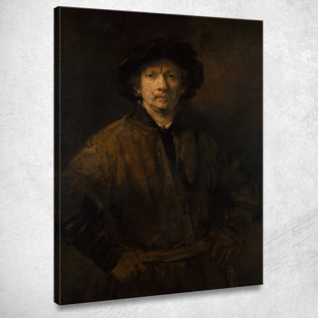 Grande Autoritratto Rembrandt van Rijn rvr84 quadro stampato su tela Grande Autoritratto Rembrandt van Rijn rvr84 quadro stampato su tela
