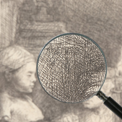 Uomo Che Disegna Da Un Calco Rembrandt van Rijn rvr90 quadro stampato su tela