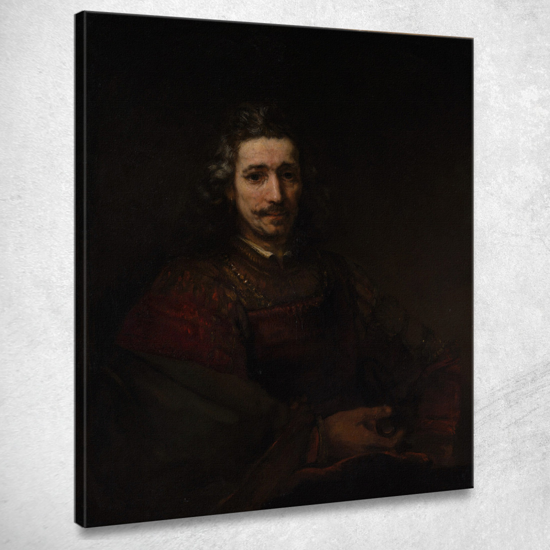 Uomo Con Una Lente D'Ingrandimento Rembrandt van Rijn rvr96 quadro stampato su tela Uomo Con Una Lente D'Ingrandimento Rembrandt van Rijn rvr96 quadro stampato su tela