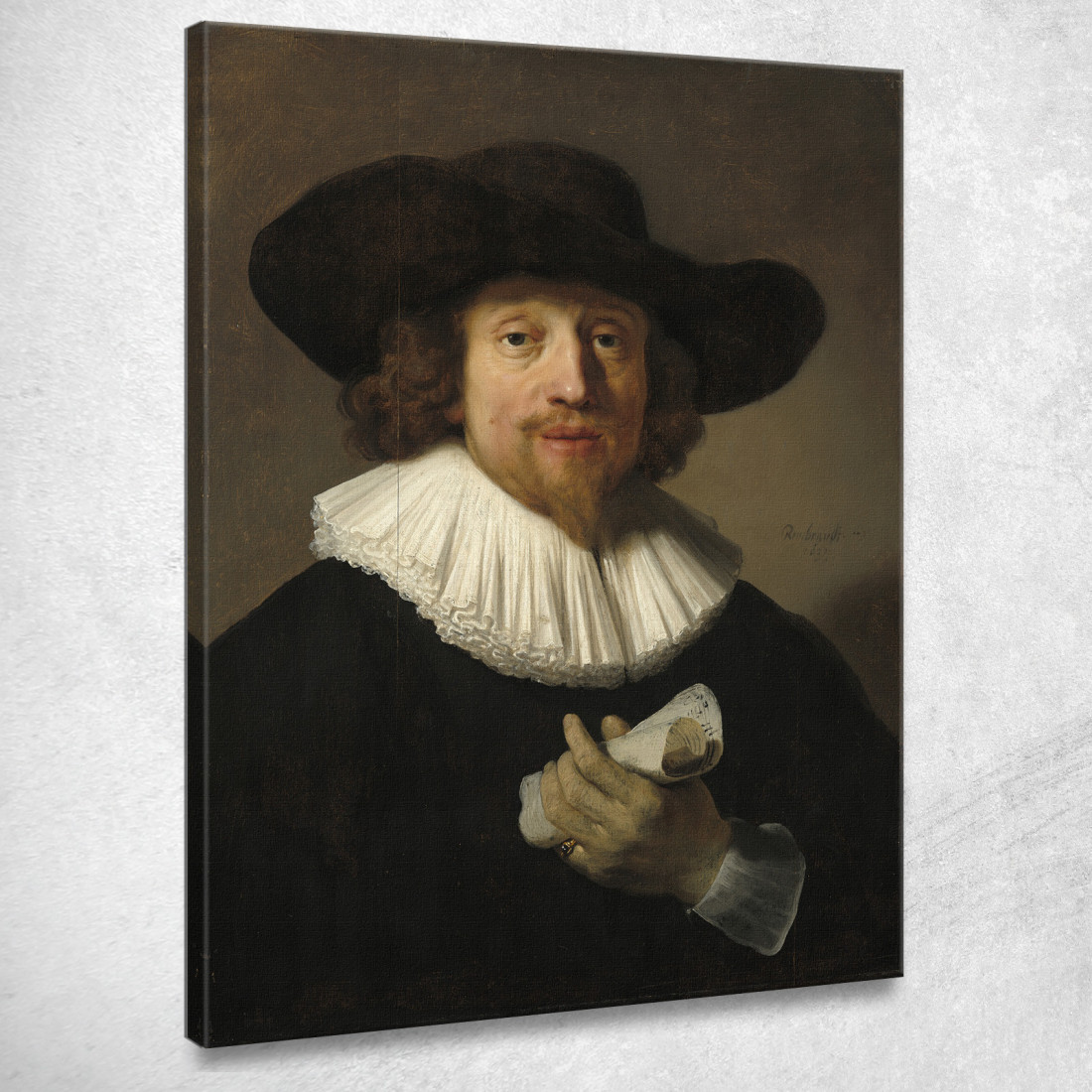 Uomo Con Uno Spartito Rembrandt van Rijn rvr97 quadro stampato su tela Uomo Con Uno Spartito Rembrandt van Rijn rvr97 quadro stampato su tela