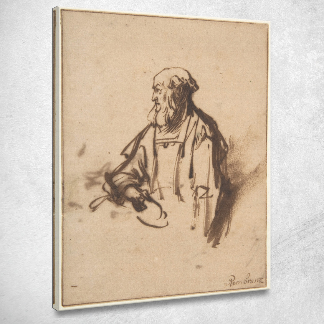 Vecchio Di Profilo Rembrandt van Rijn rvr109 quadro stampato su tela Vecchio Di Profilo Rembrandt van Rijn rvr109 quadro stampato su tela