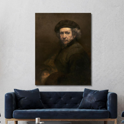 Auto Ritratto Rembrandt van Rijn rvr184 quadro stampato su tela