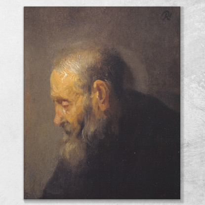 Studio Di Un Vecchio Di Profilo Rembrandt van Rijn rvr196 quadro stampato su tela