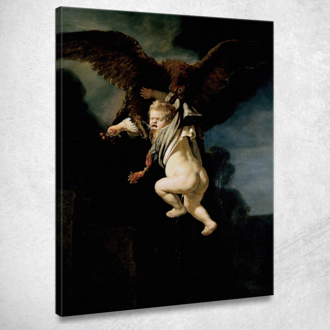 Il Rapimento Di Ganimede Rembrandt van Rijn rvr199 quadro stampato su tela Il Rapimento Di Ganimede Rembrandt van Rijn rvr199 quadro stampato su tela