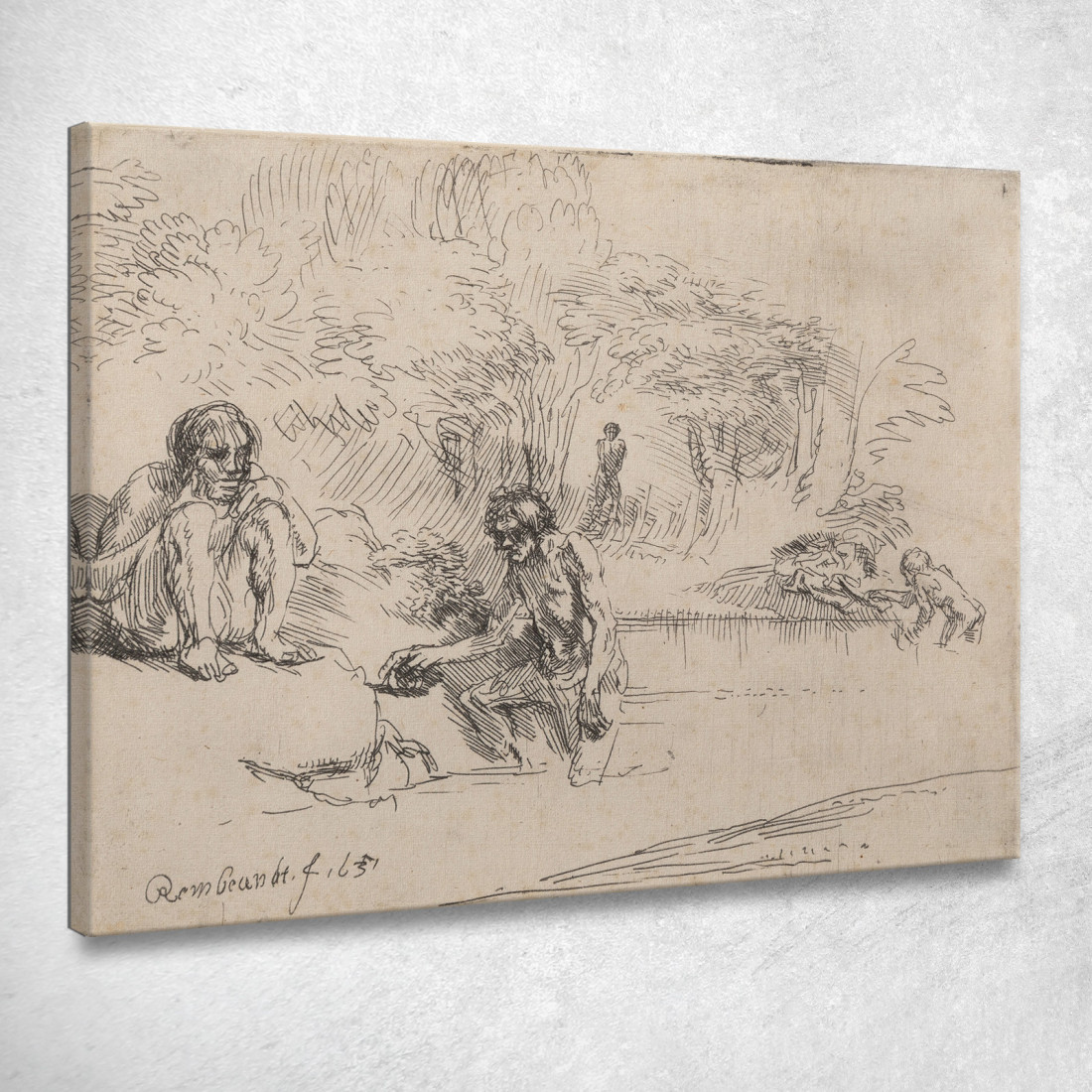 I Bagnanti Rembrandt van Rijn rvr208 quadro stampato su tela I Bagnanti Rembrandt van Rijn rvr208 quadro stampato su tela