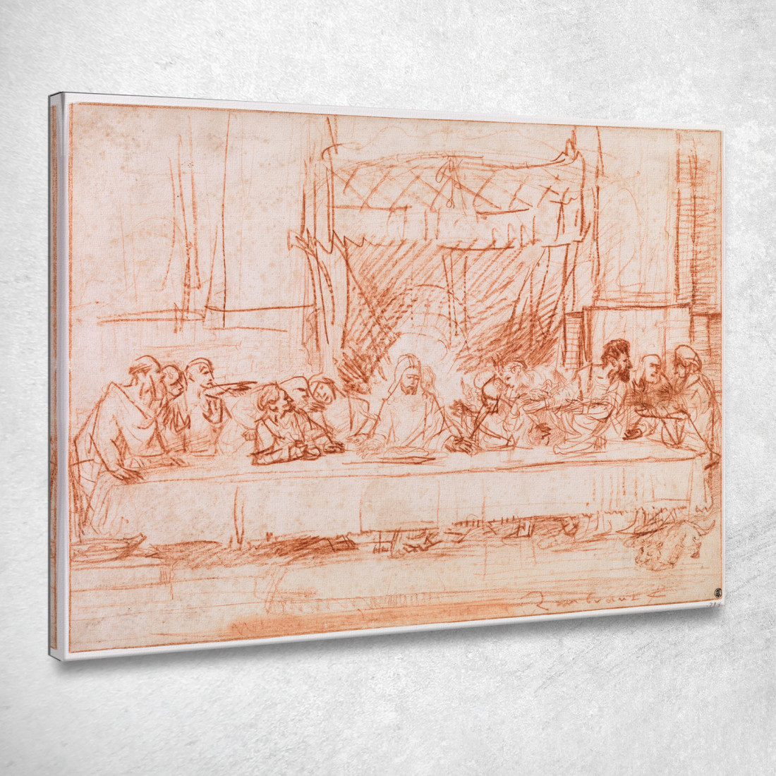 L'Ultima Cena Dopo Leonardo Da Vinci Rembrandt van Rijn rvr232 quadro stampato su tela L'Ultima Cena Dopo Leonardo Da Vinci Rembrandt van Rijn rvr232 quadro stampato su tela