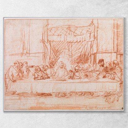 L'Ultima Cena Dopo Leonardo Da Vinci Rembrandt van Rijn rvr232 quadro stampato su tela