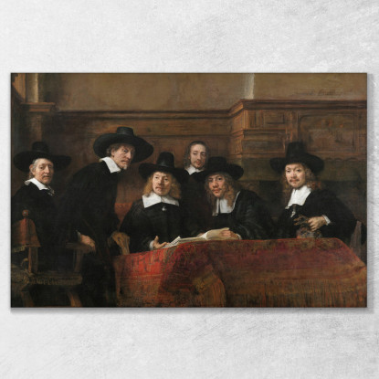 I Funzionari Di Campionamento Della Drapers Guild Rembrandt van Rijn rvr239 quadro stampato su tela